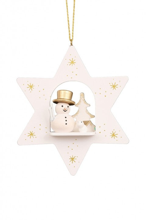 Gilt Star - Snowman - Christmas Tree Decoration
